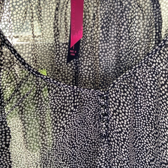 Sheer Polka Dot Peasant top - Picture 3 of 4